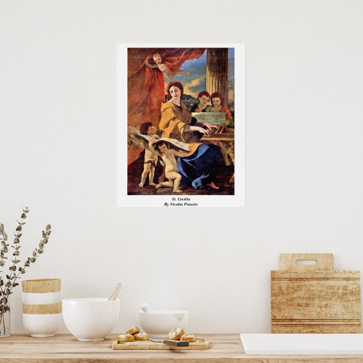 St. Cecilia van Nicolas Poussin Poster (Keuken)