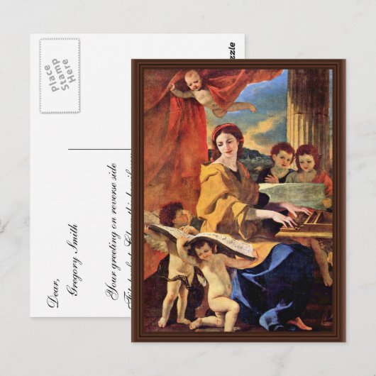 St. Cecilia van Poussin Nicolas (Beste kwaliteit) Briefkaart (Voorkant / Achterkant)