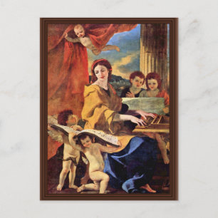 St. Cecilia van Poussin Nicolas (Beste kwaliteit) Briefkaart