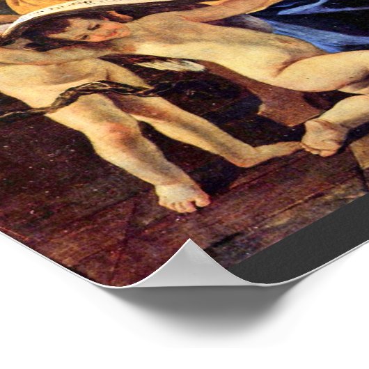 St. Cecilia van Poussin Nicolas (Beste kwaliteit) Poster (Hoek)