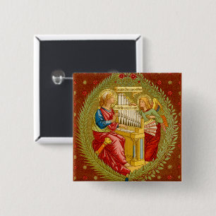 St. Cecilia van Rome (SNV 36) Vierkante Button 5,1 Cm