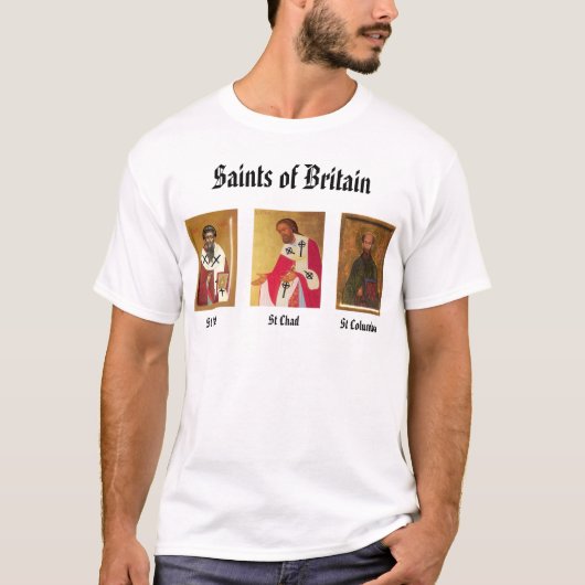 St Cedd, St. Chad, St. Columba, heiligen van Brita T-shirt (Voorkant)