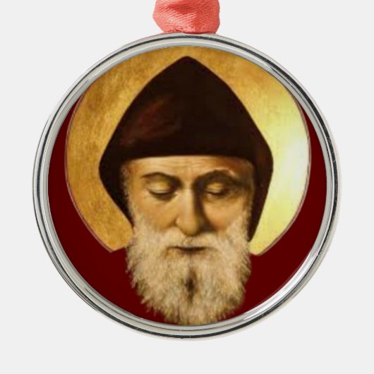 St. Charbel Makhlouf Metalen Ornament (Voorkant)