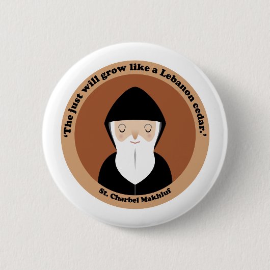 St. Charbel Makhluf Ronde Button 5,7 Cm (Voorkant)