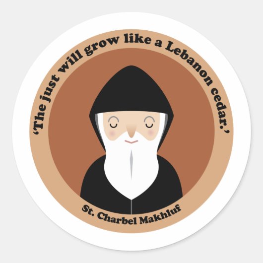 St. Charbel Makhluf Ronde Sticker (Voorkant)