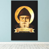 St Charbel (Sharbel) Makhlouf Maronite (40 x 60 in Canvas Afdruk (Insitu (Houten vloer))