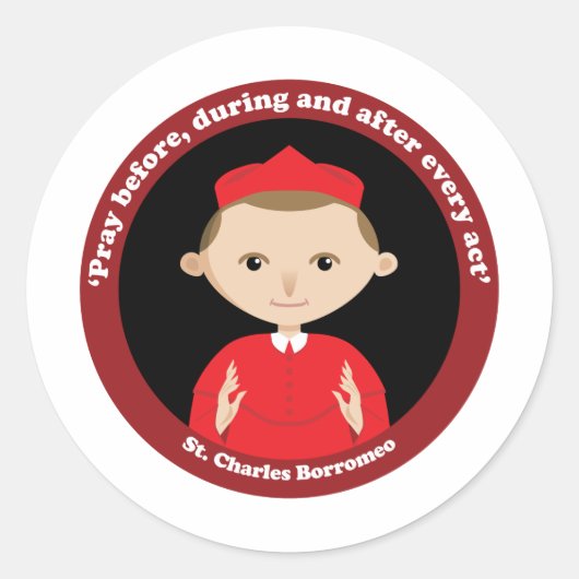 St. Charles Borromeo Ronde Sticker (Voorkant)