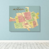 St Charles ILLINOIS 1871 de PROVINCIE van de Canvas Afdruk (Insitu (Houten vloer))