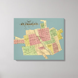 St Charles ILLINOIS 1871 de PROVINCIE van de Canvas Afdruk