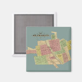 St Charles ILLINOIS 1871 MAP FOX RIVER KANE COUNTY Magneet (Voorkant / Achterkant)