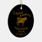 St Charles Illinois DAIRY KOE MILK CREAM 1899 Keramisch Ornament (Rechts)