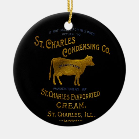 St Charles Illinois DAIRY KOE MILK CREAM 1899 Keramisch Ornament (Voorkant)