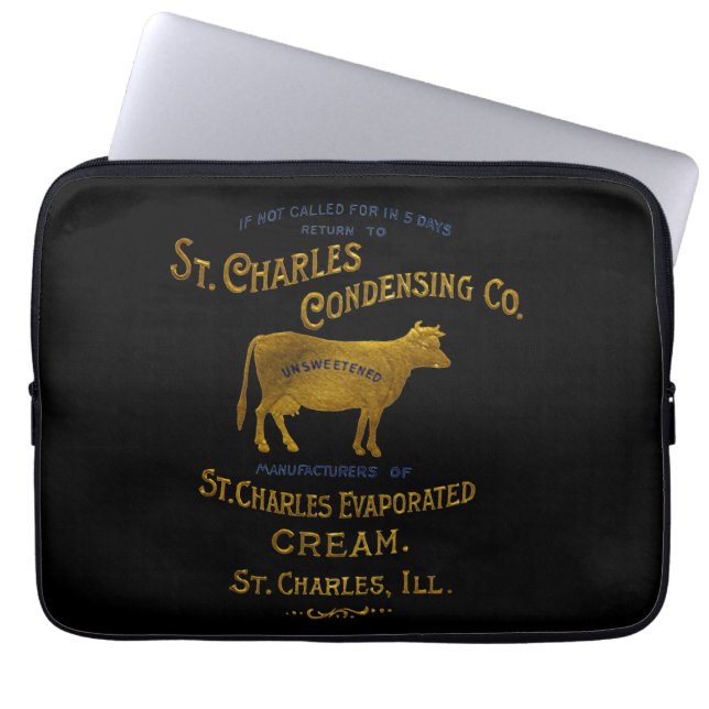 St Charles Illinois DAIRY KOE MILK CREAM 1899 Laptop Sleeve (Voorkant)