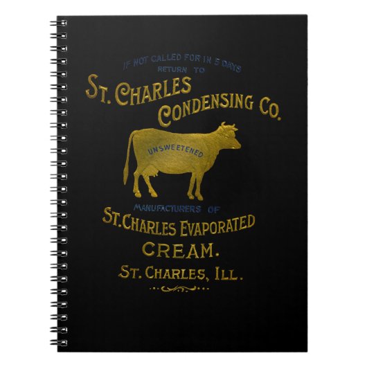 St Charles Illinois DAIRY KOE MILK CREAM 1899 Notitieboek (Voorkant)