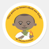 St. Charles Lwanga Ronde Sticker (Voorkant)