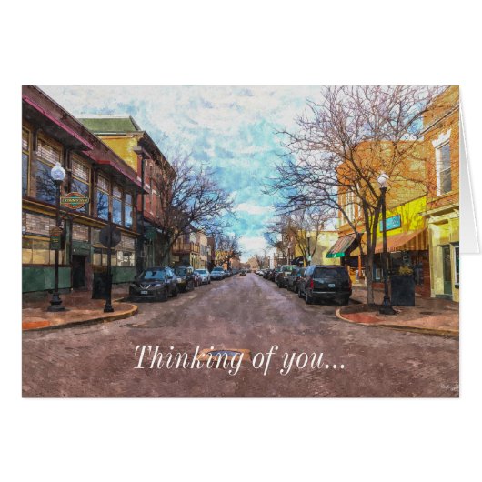 St. Charles Main St. Painterly Denking of you card (Voorkant Horizontaal)