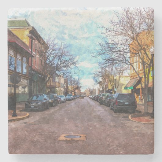 St Charles Main St Painterly Stenen Onderzetter (Voorkant)