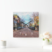 St Charles Main St Painterly Wandklok (Huis)