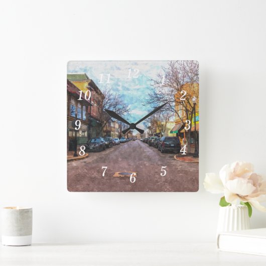 St Charles Main St Painterly Wandklok (Huis)