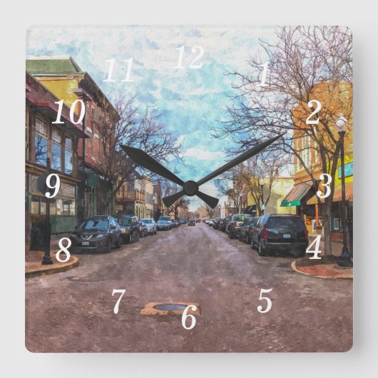 St Charles Main St Painterly Wandklok (Voorkant)