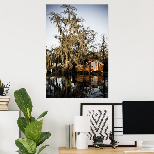 St Charles Parish Swamp Reflections Poster (Thuiskantoor)