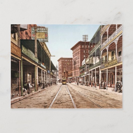 St. Charles Street New Orleans Retro 1900 Briefkaart (Voorkant)
