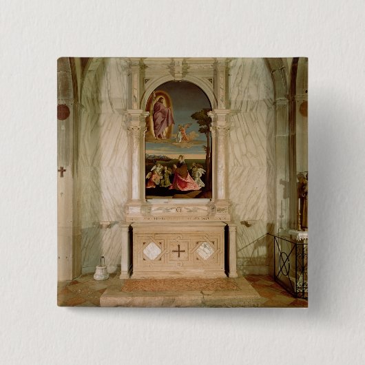 St. Christina Altarpart Vierkante Button 5,1 Cm (Voorkant)