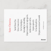 St. Christina Prayer Card Briefkaart (Achterkant)