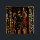 St. Christopher, 1597 Vierkante Button 5,1 Cm<br><div class="desc">St. Christopher,  1597 | van Juan Martinez Montanes | Art Location: Iglesia del Divino Salvador,  Sevilla,  Spanje | Spaanse artiest | Collectie Afbeelding nummer: XJL187576</div>