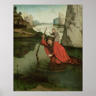 St. Christopher Carrying the Christus Child Poster