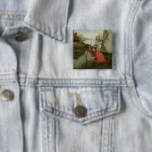St. Christopher Carrying the Christus Child Vierkante Button 5,1 Cm (In situ)