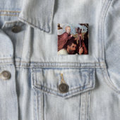 St. Christopher, detail 2 knoop Vierkante Button 5,1 Cm (In situ)