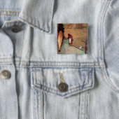 St. Christopher, detail 3 knoop Vierkante Button 5,1 Cm (In situ)