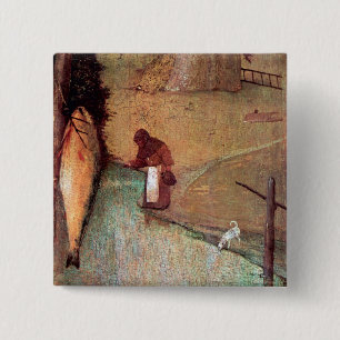 St. Christopher, detail 3 knoop Vierkante Button 5,1 Cm