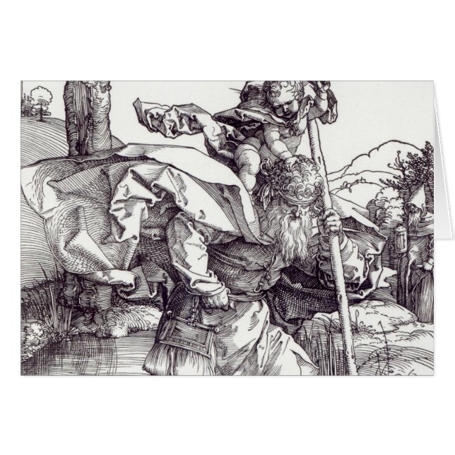St.Christopher die de Baby Christus draagt, 1511 (Voorkant Horizontaal)