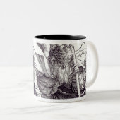 St.Christopher die de Baby Christus draagt, 1511 Tweekleurige Koffiemok (Voorkant rechts)