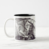 St.Christopher die de Baby Christus draagt, 1511 Tweekleurige Koffiemok (Links)