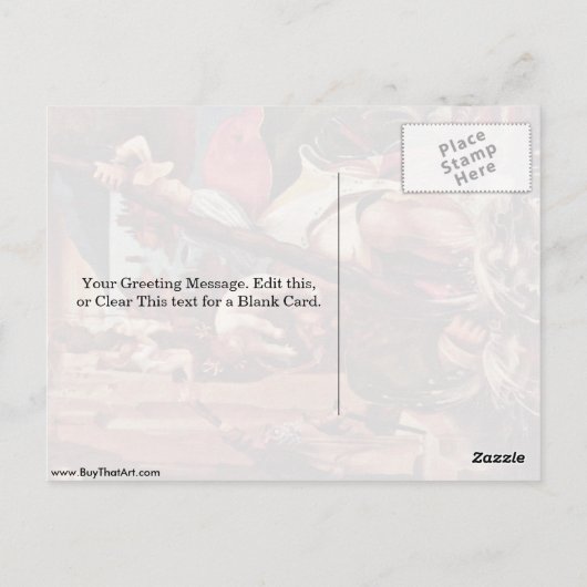 St.Christopher en Christus van Christopher Champio Briefkaart (Achterkant)