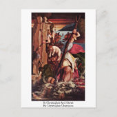 St.Christopher en Christus van Christopher Champio Briefkaart (Voorkant)