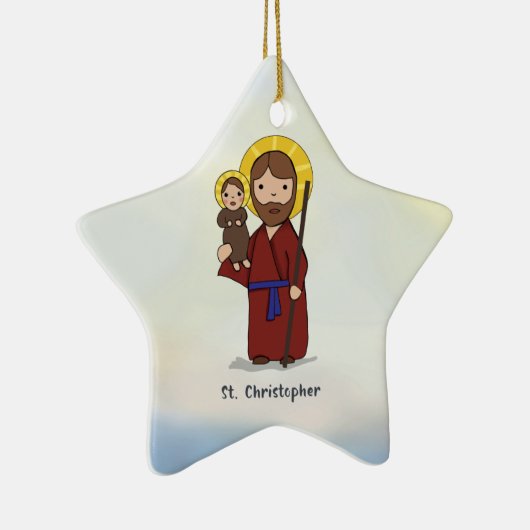St. Christopher Feast Day Saint Keramisch Ornament (Rechts)