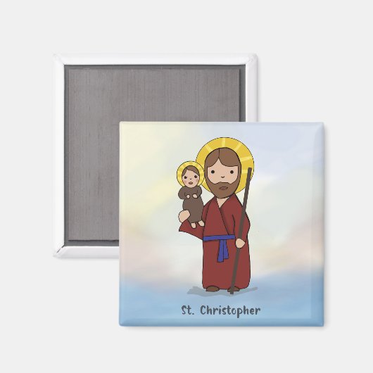St. Christopher Feast Day Saint Magneet (Voorkant / Achterkant)