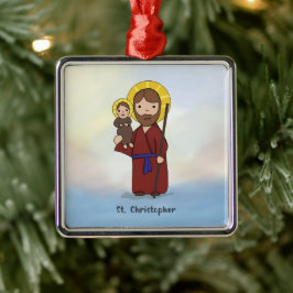 St. Christopher Feast Day Saint Metalen Ornament