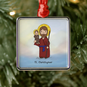St. Christopher Feast Day Saint Metalen Ornament