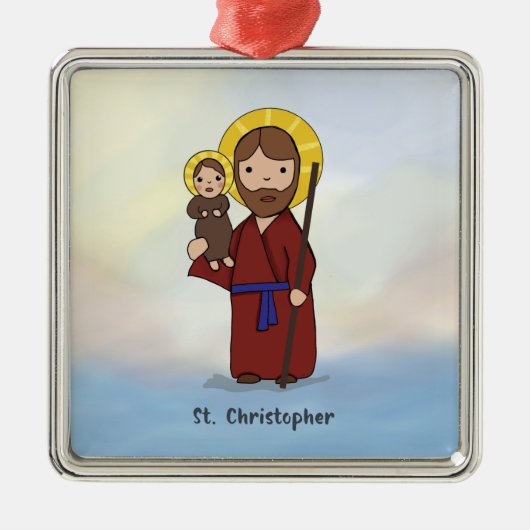 St. Christopher Feast Day Saint Metalen Ornament (Voorkant)