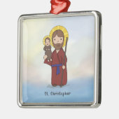 St. Christopher Feast Day Saint Metalen Ornament (Links)