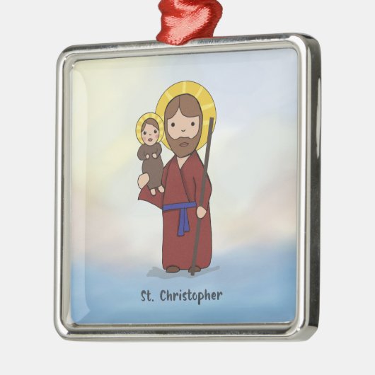 St. Christopher Feast Day Saint Metalen Ornament (Links)