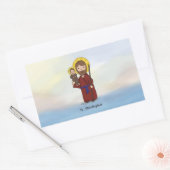 St. Christopher Feast Day Saint Rechthoekige Sticker (Envelop)