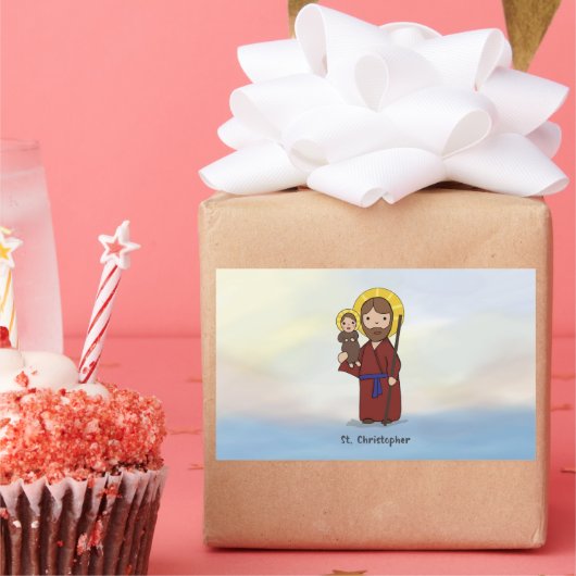 St. Christopher Feast Day Saint Rechthoekige Sticker (Feest)