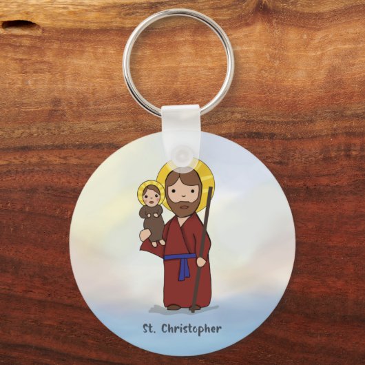 St. Christopher Feast Day Saint Sleutelhanger (Voorkant)