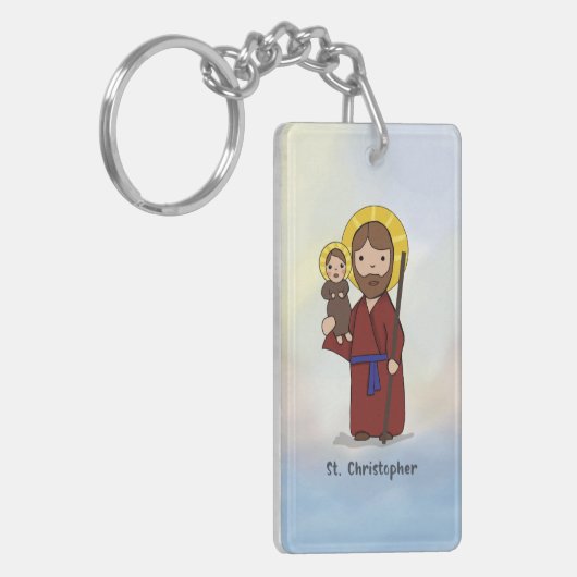 St. Christopher Feast Day Saint Sleutelhanger (Voorkant Links)